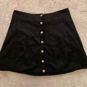 Black suede skirt